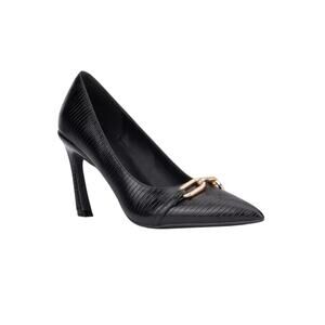 New York& Co black horse bit chain detail high heels pointed toe size 9
